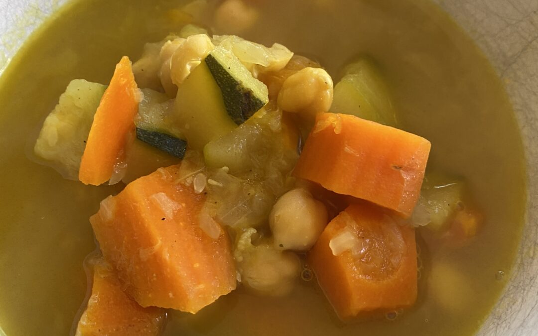 Guiso de calabaza especiado con garbanzos