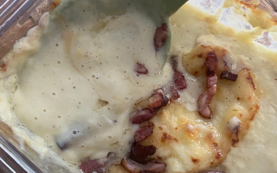 Puerros gratinados con bechamel de calabacines